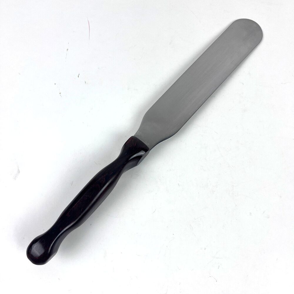 VTG Cutco Cake Icing Spreader Frosting Knife #28 Contoured Iconic brown handle